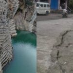 उत्तराखंड में पांच करोड़ की सुरक्षा दीवार झुकी, गंगोत्री हाईवे पर आई दरारें, चिन्यालीसौड़ पर मंडराया संकट।