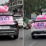उत्तराखंड में यहाँ बेटी हुई है तो कार पर चिपकाया पोस्टर और पूरे शहर में कर दिया ‘एनाउंस’, नाजों से लाडली को घर लाया परिवार।